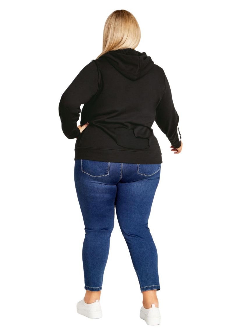 Women's Plus Size Side Stripe Zip Hoodie