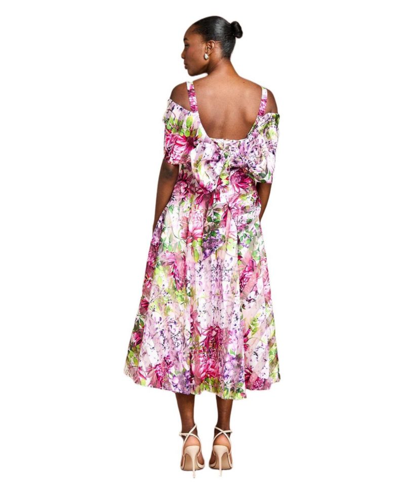 Women's Organza Bardot Midi Dress