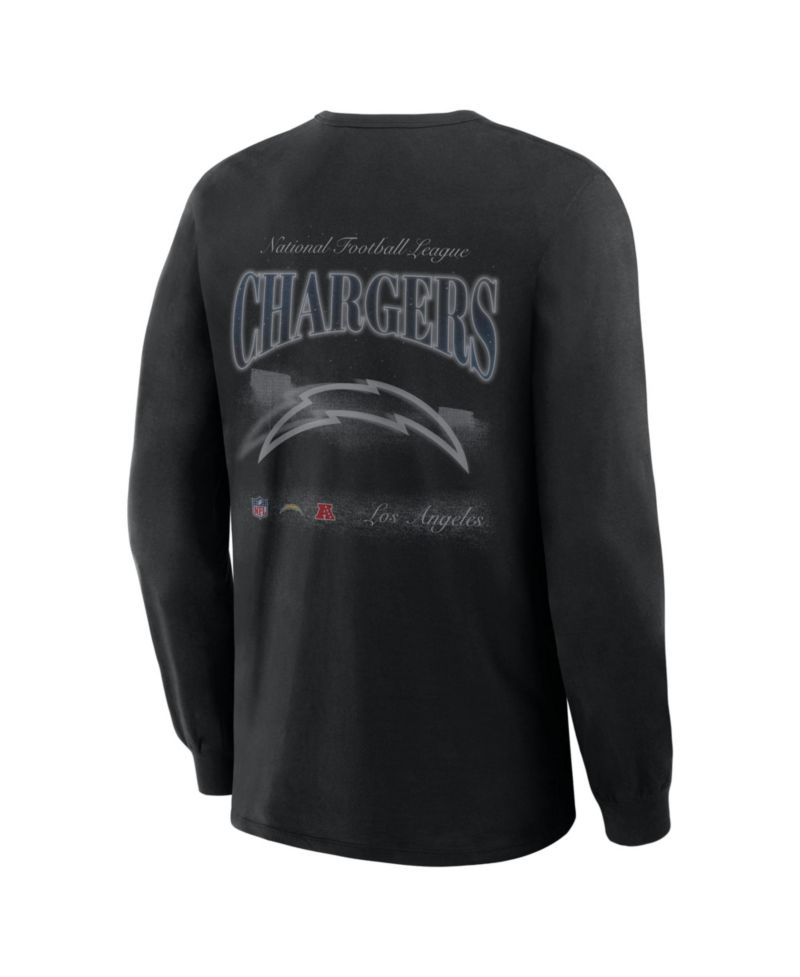 Men's Black Los Angeles Chargers Midnight Falls Long Sleeve T-Shirt