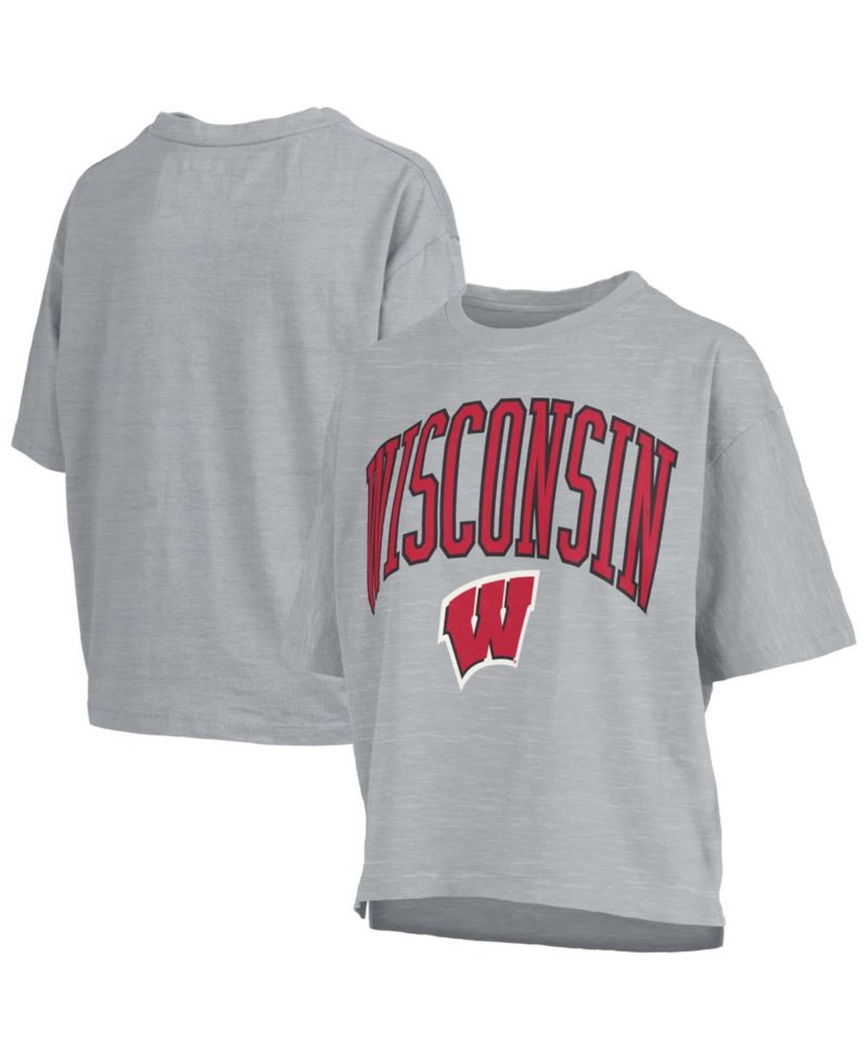 Women's Gray Wisconsin Badgers Nelson T-Shirt