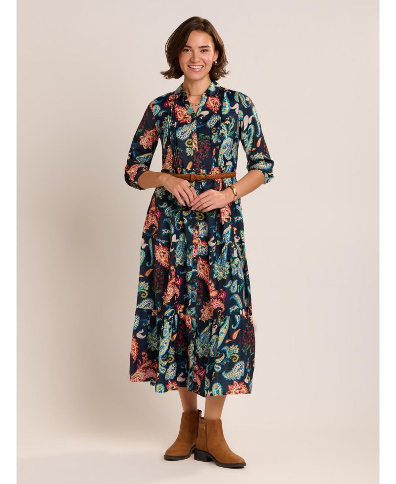 Women's Estrella Sculpted Collar Maxi Dress