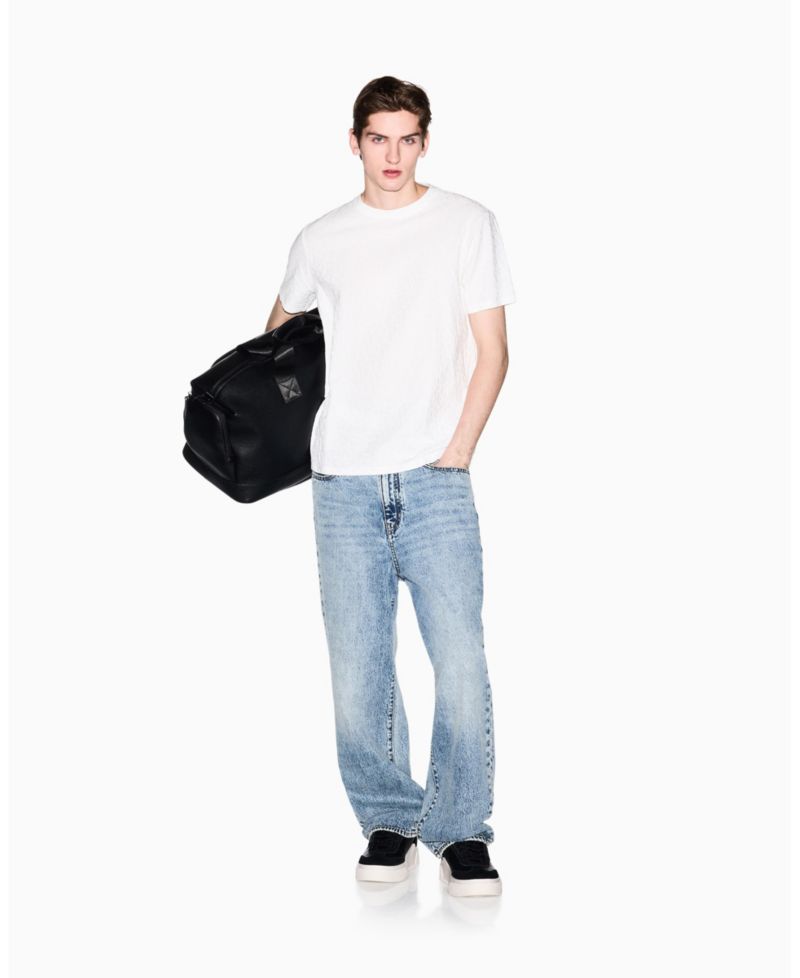 Men's Short Sleeve Mercerized Cotton All Over Logo T-Shirt
