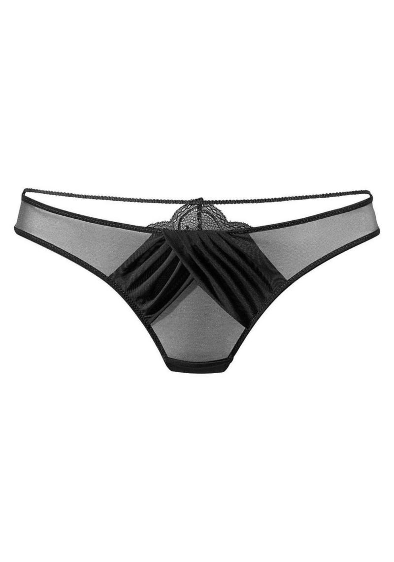 Women's Sheer Panty Lace Low-Rise Minimal-Coverage Thong Underwear