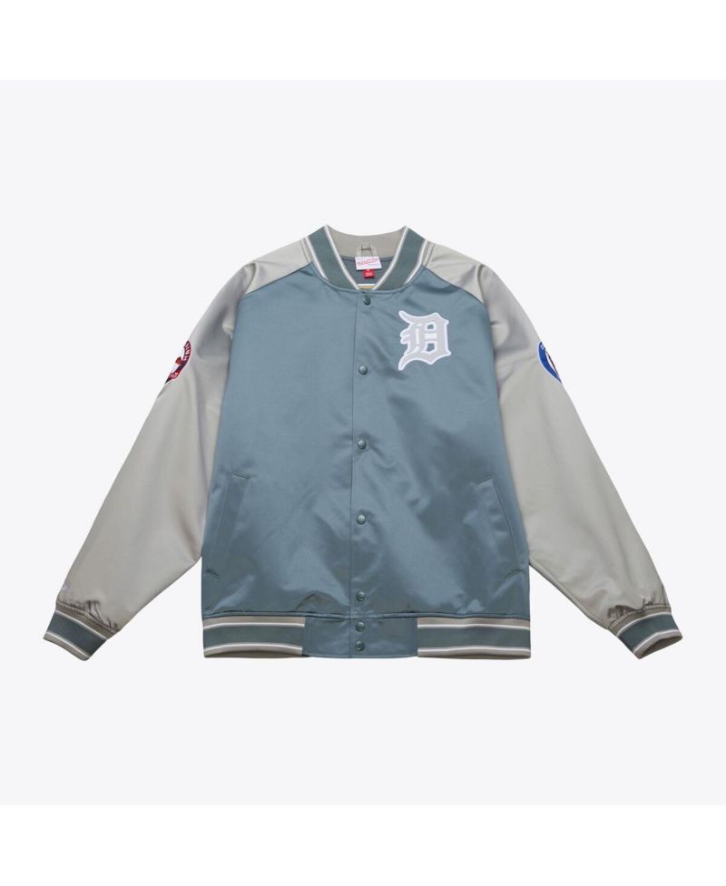 Men's Gray Detroit Tigers Thunderstorm Head Coach Lightweight Satin Full-Snap Jacket