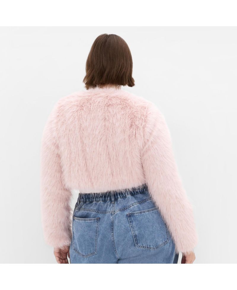 Plus Size Angelica Faux Fur Crop Jacket