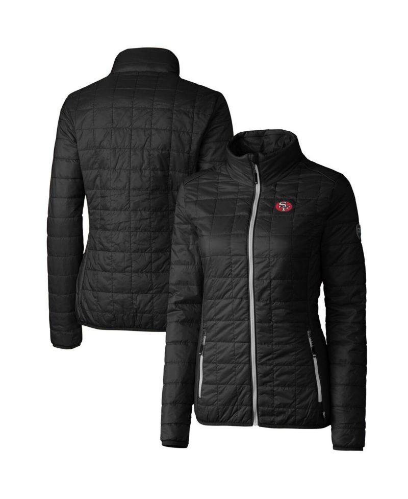 Women's Black San Francisco 49ers Throwback Logo Rainier PrimaLoft Full-Zip Puffer Jacket