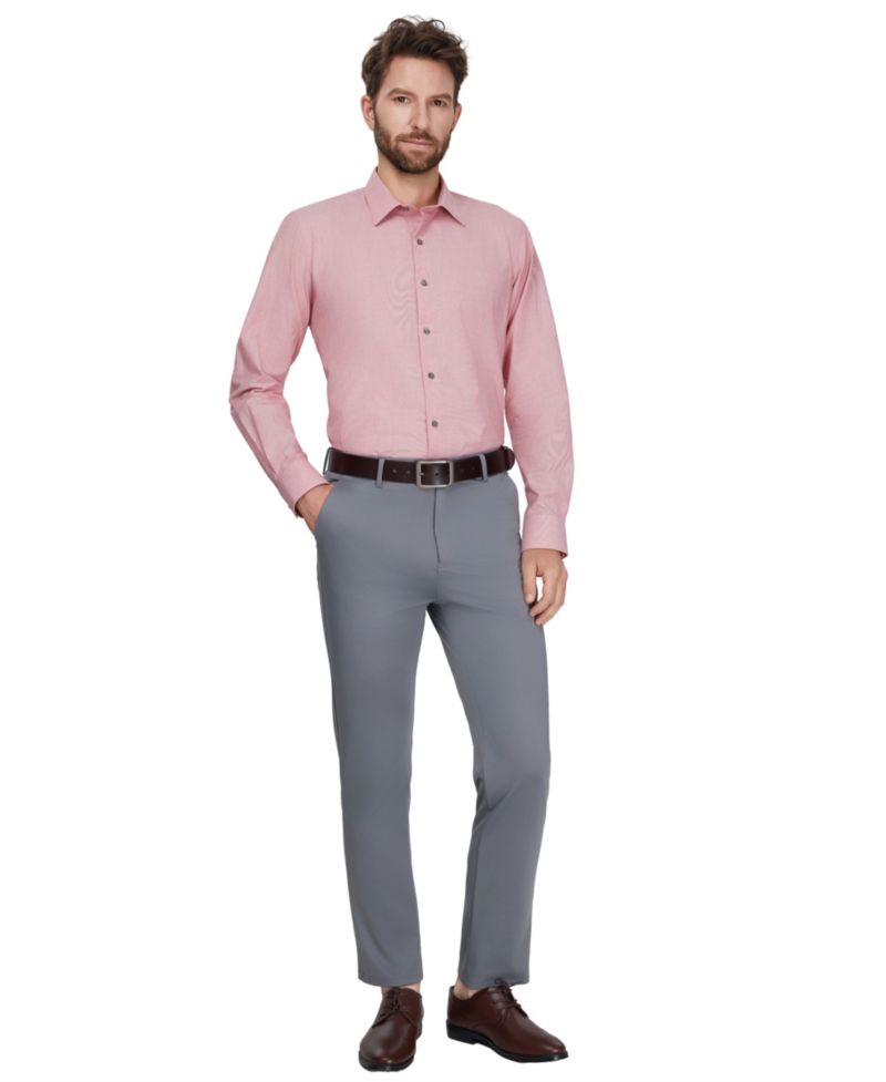 Men's Slim-Fit Solid Dress Shirt