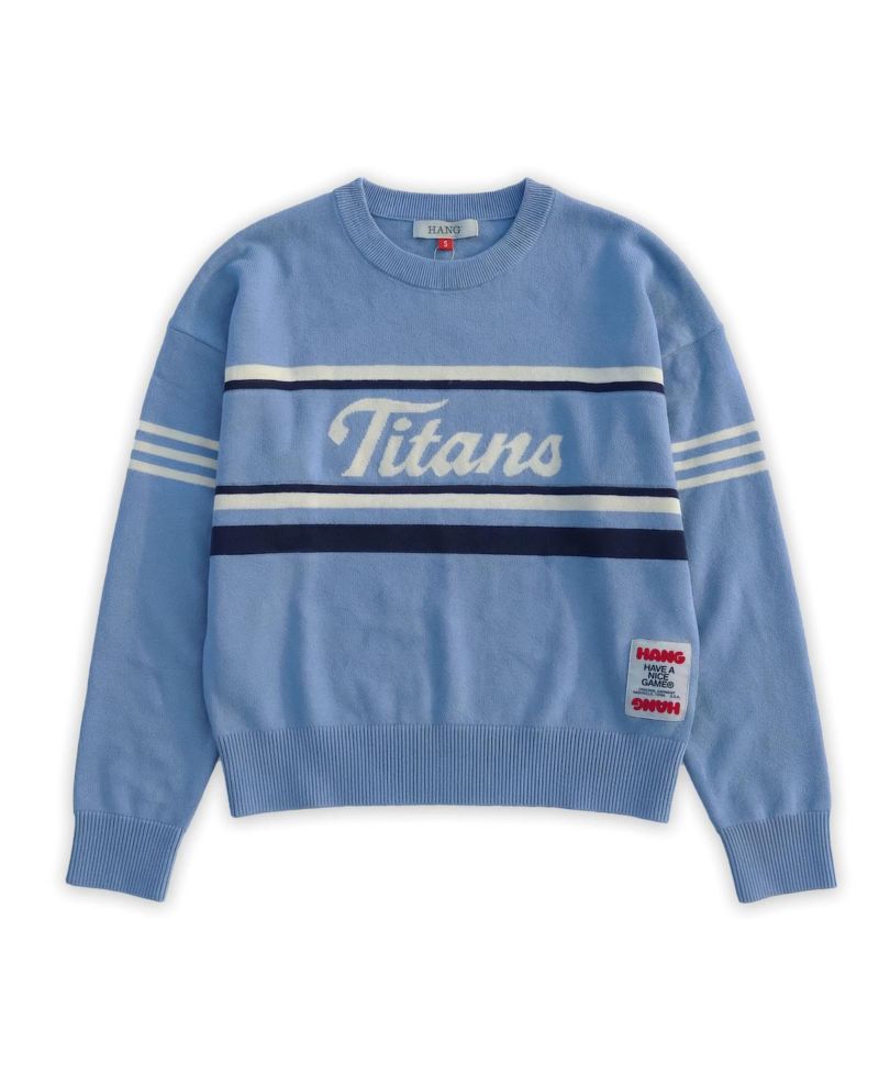 Men's and Women's Light Blue x Tennessee Titans Jacquard Knit Sweater