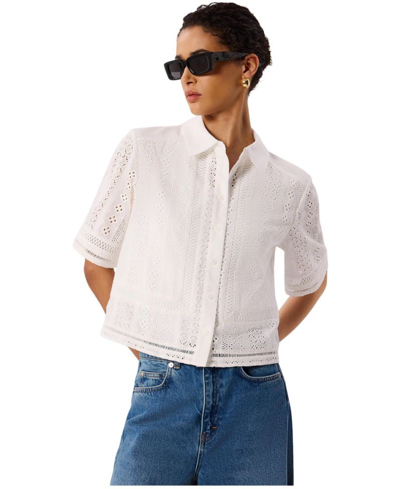 Women's Broderie Cotton Shirt