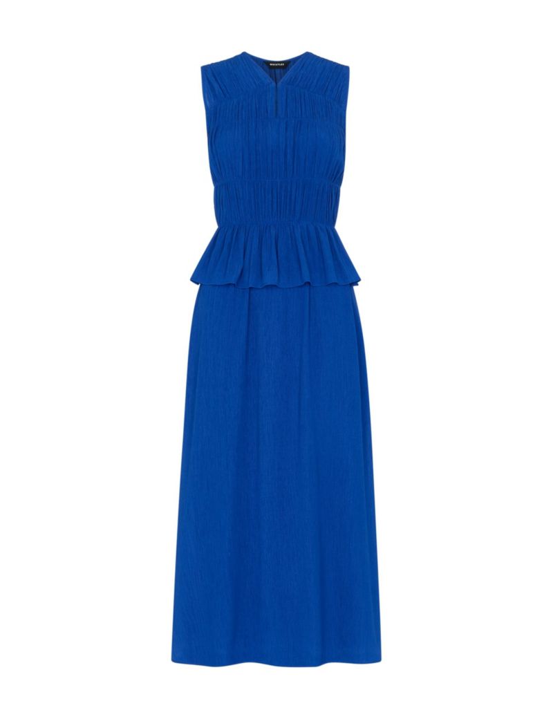 Women's Sleeveless Shirred V-Neck Midi Dress