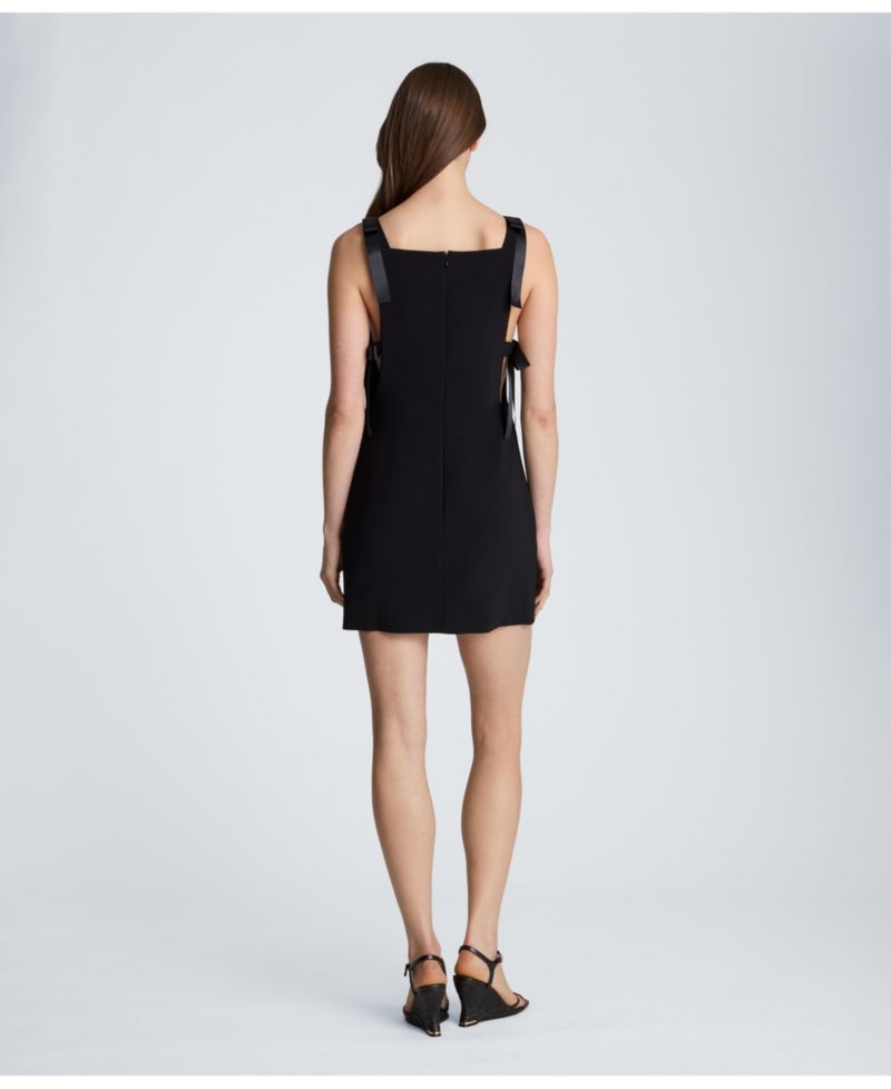 Women's Mini Square-Neck Bow-Tie Dress