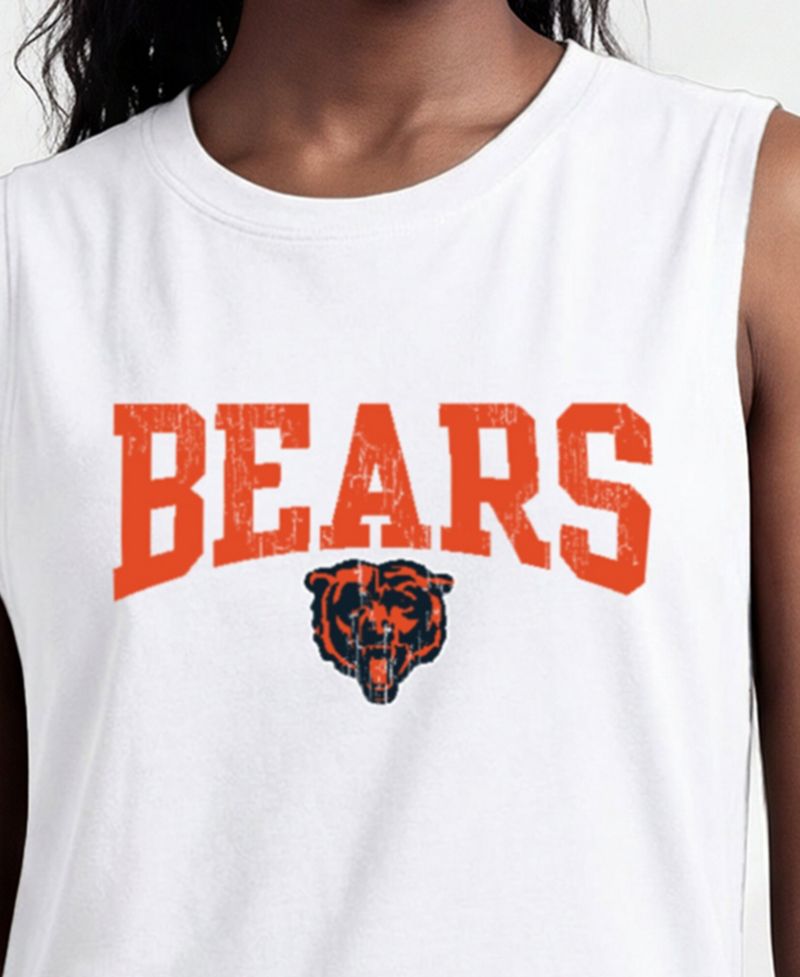 Women's Chicago Bears Distressed Crew-Neck Cotton-Blend Muscle Tank Top