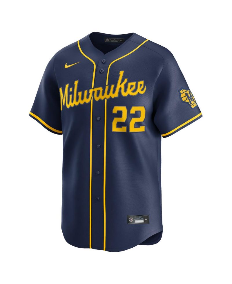 Men's Christian Yelich Navy Milwaukee Brewers Alternate Limited Jersey