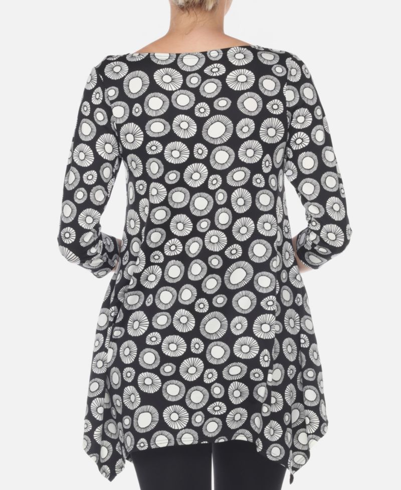 Women's Printed Geometric Circle Tunic Top