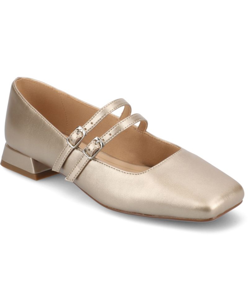 Women's Gredah Square Toe Double Strap Mary Jane Flats