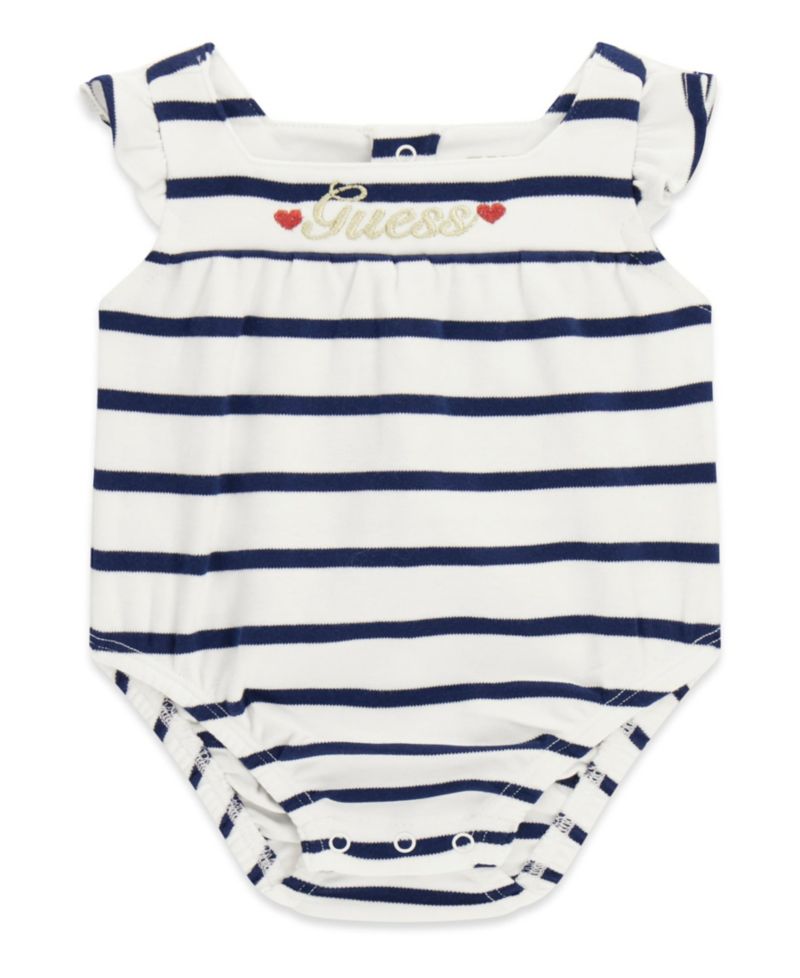 Baby Girls' Yarn Dye Interlock Short-Sleeve Bodysuit