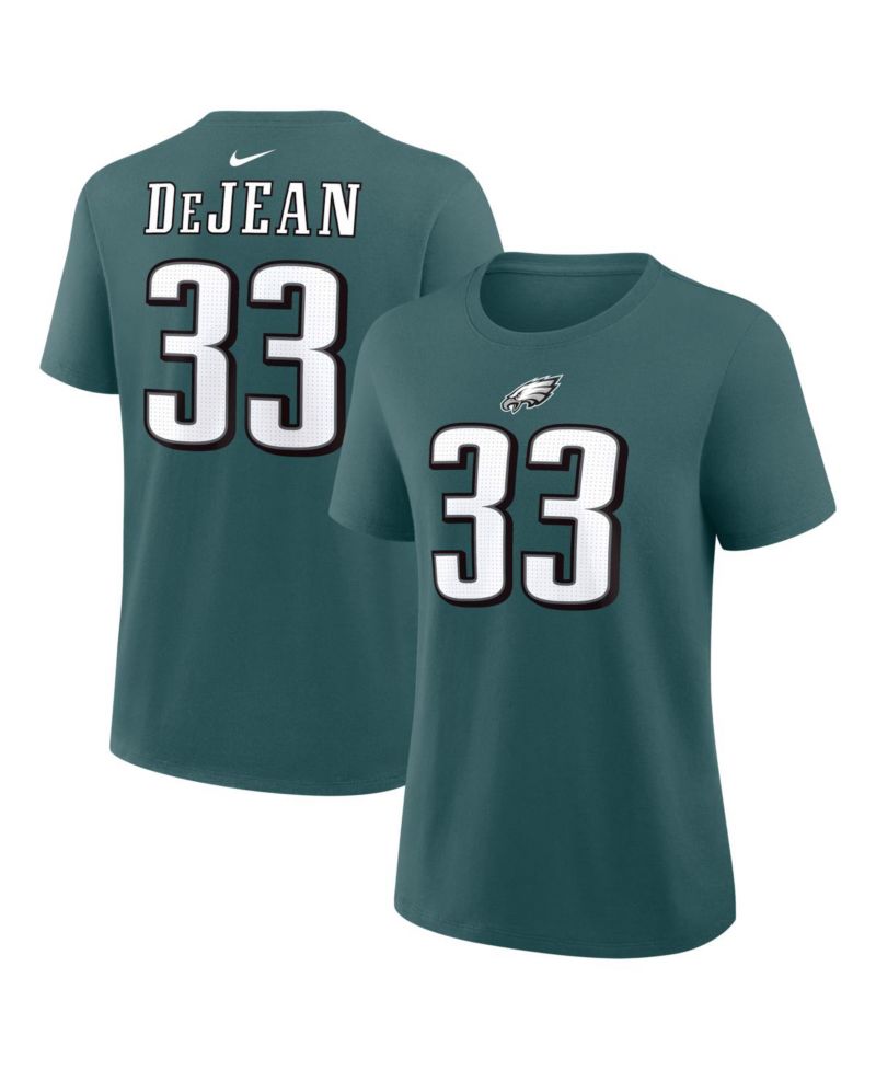 Women's Cooper DeJean Midnight Green Philadelphia Eagles Name & Number T-Shirt