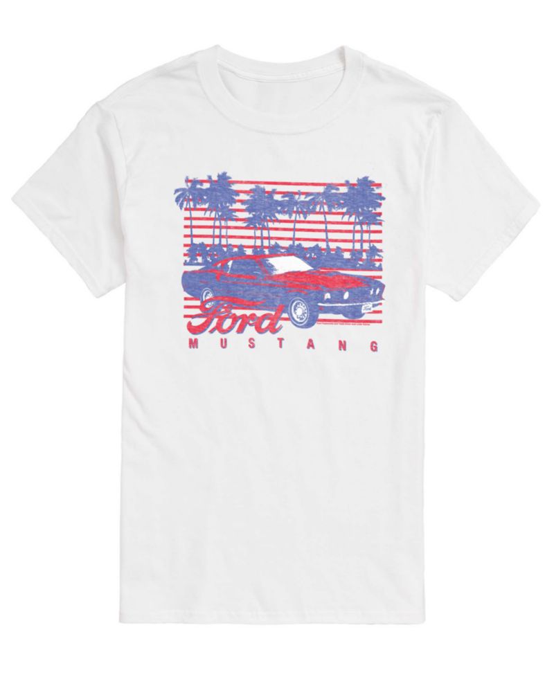 Men's Ford Mustang Palm Trees Short-Sleeve Graphic T-Shirt