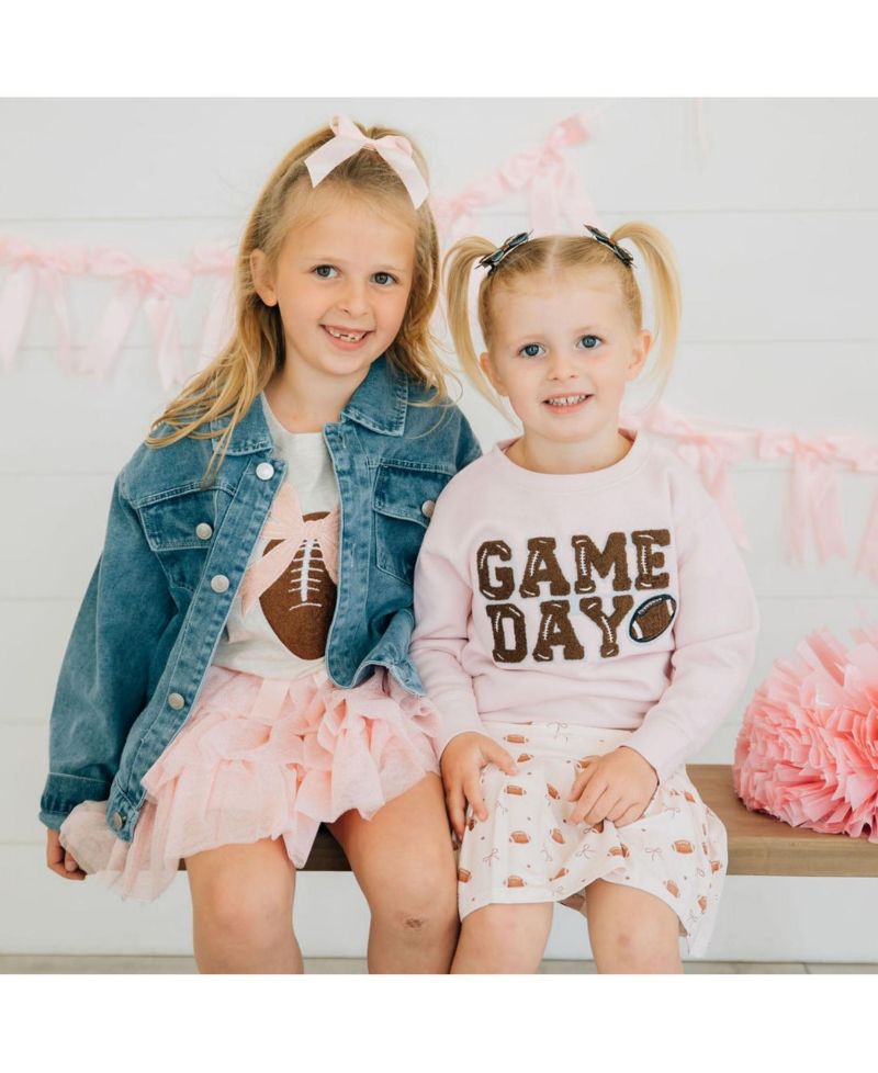 Little Girls Game Day Patch Sweatshirt