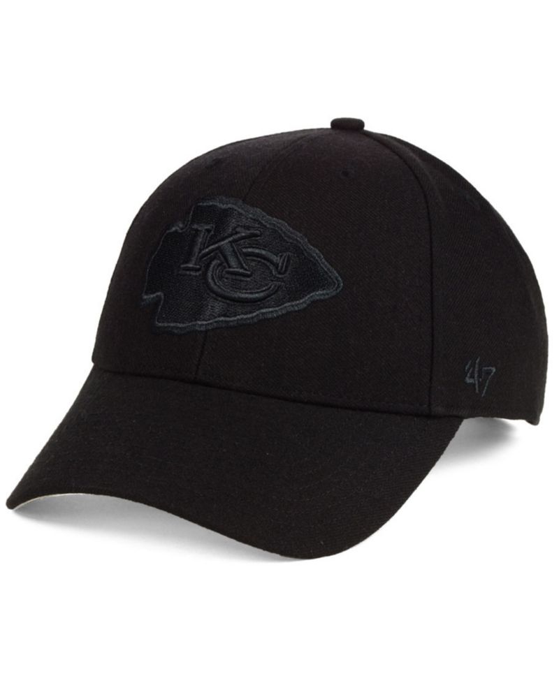 Kansas City Chiefs Black & Black MVP Strapback Cap
