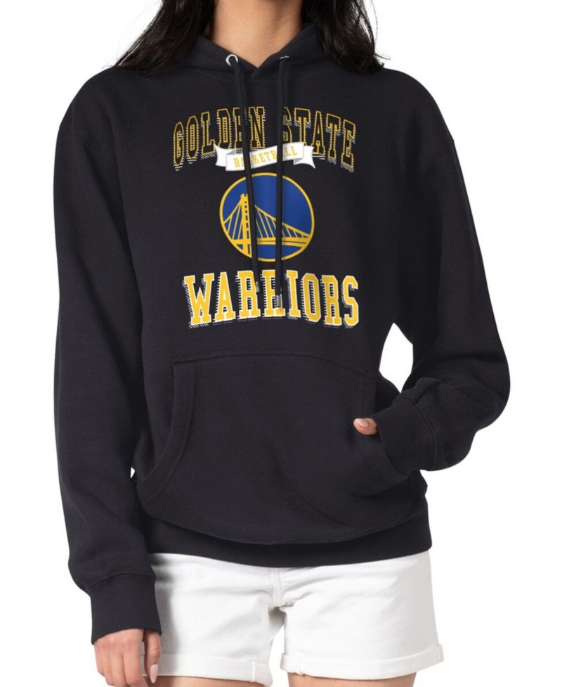 Women's Black Golden State Warriors Graphic Fleece Pullover Hoodie