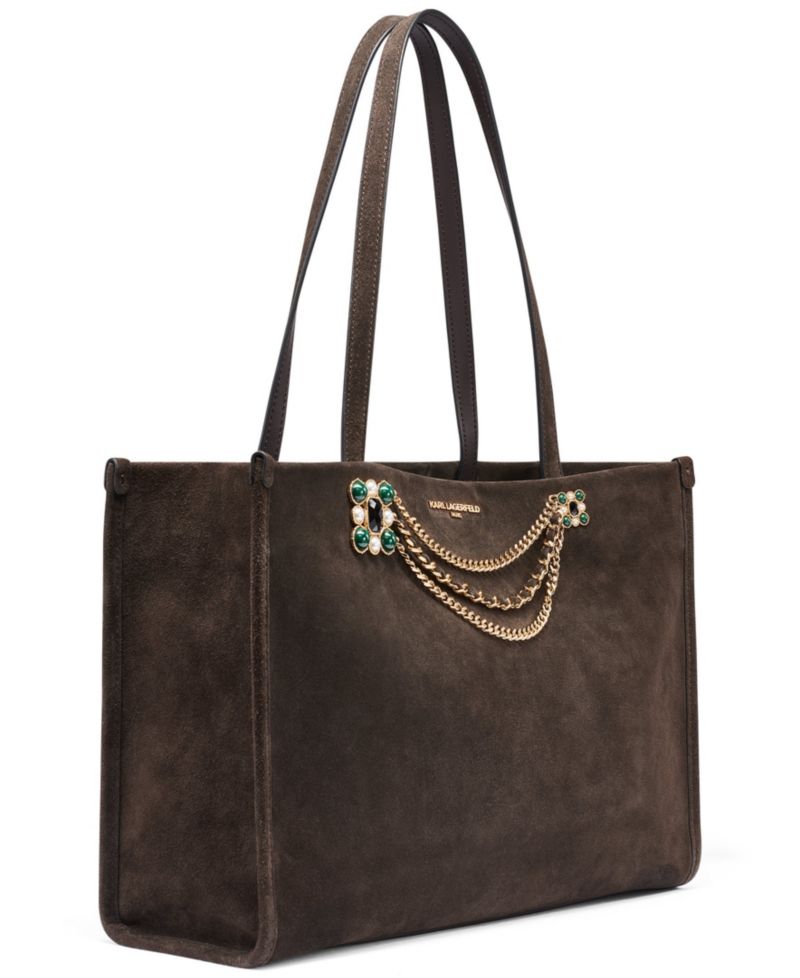 Jade Suede Laptop Large Tote Handbag