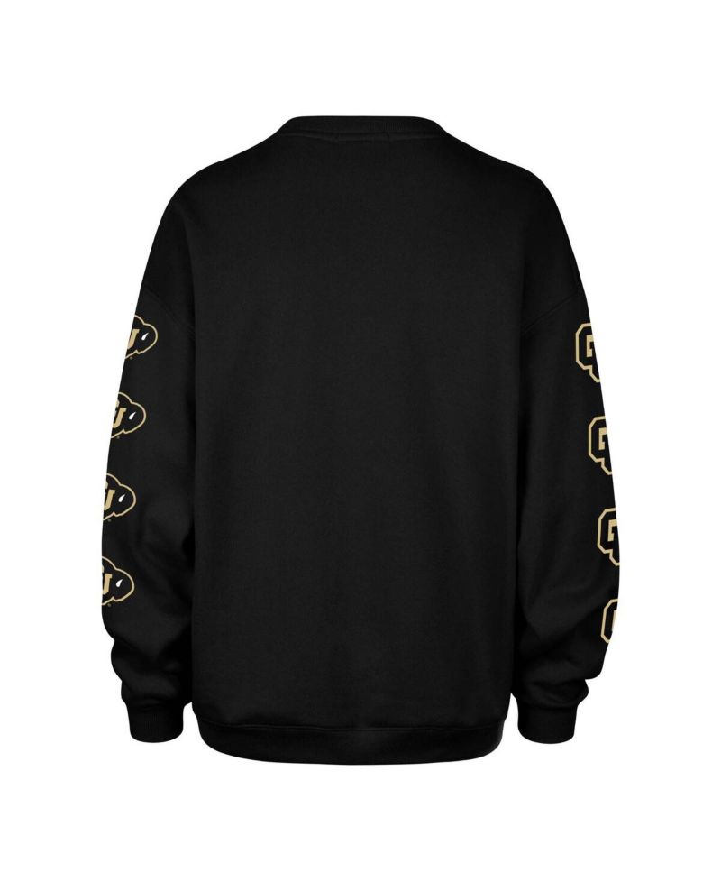 Women's Black Colorado Buffaloes Go Big Oversized Pullover Sweatshirt