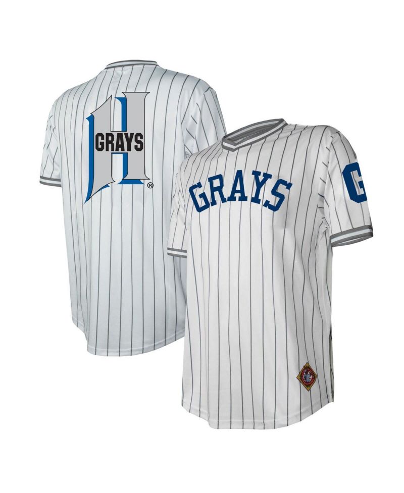 Men's White Distressed Homestead Grays V-Neck Jersey
