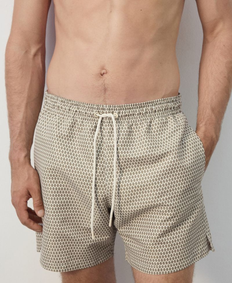 Men's Geometric-Print Swimsuit