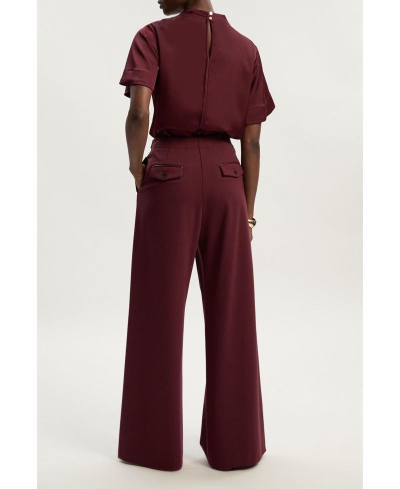 Women's Ponte PU Wide Leg Pants.