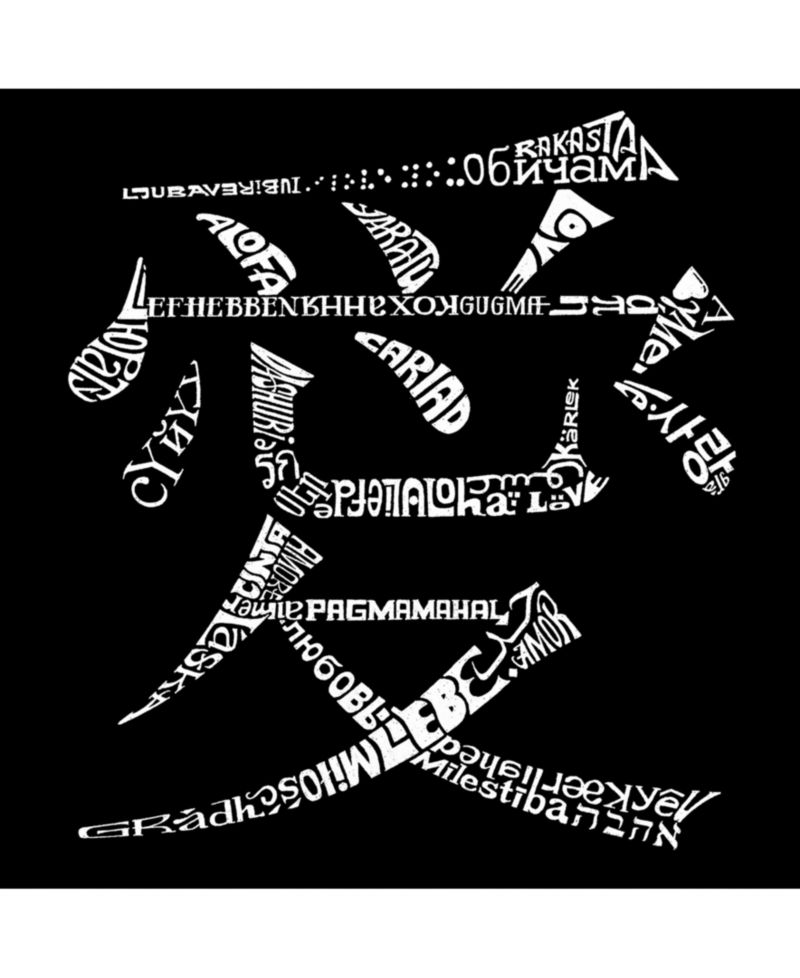 Men's Word Art Hoodie - The Word Love in 44 Languages
