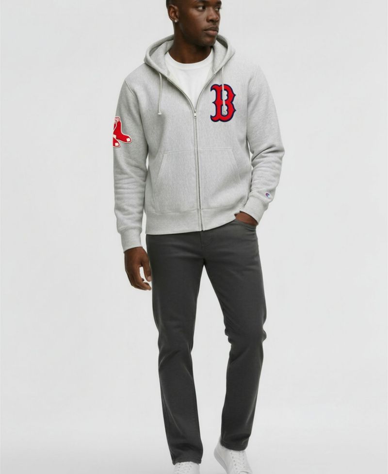 Men's Boston Red Sox Reverse Weave Chenille Full-Zip Hoodie