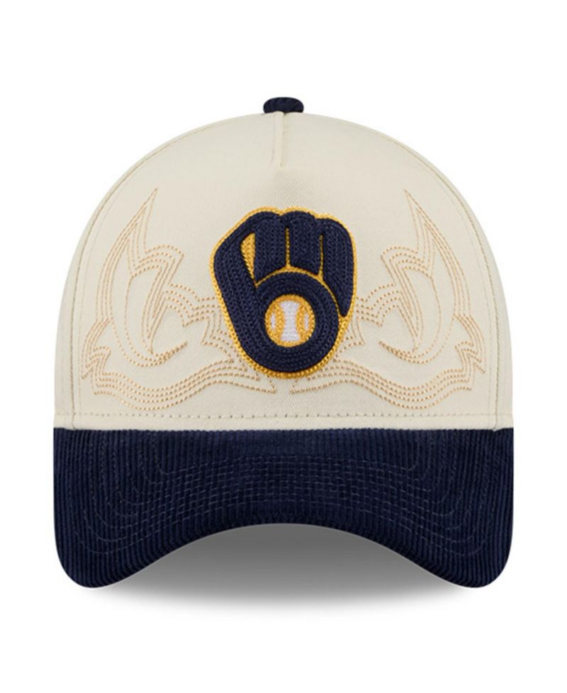 Men's Stone Milwaukee Brewers Western Stitch 9FORTY A-Frame Adjustable Hat