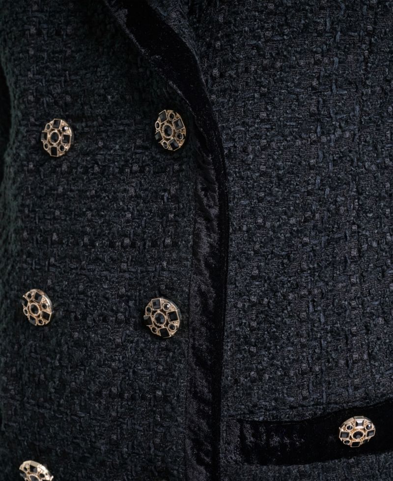 Women's Double-Breasted Tweed Texture Jacket