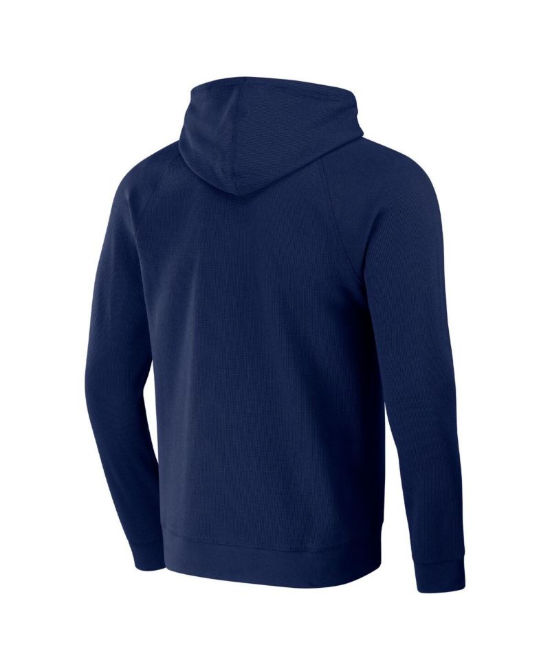 Men's Darius Rucker Collection by Navy Distressed Houston Astros Waffle-Knit Raglan Pullover Hoodie