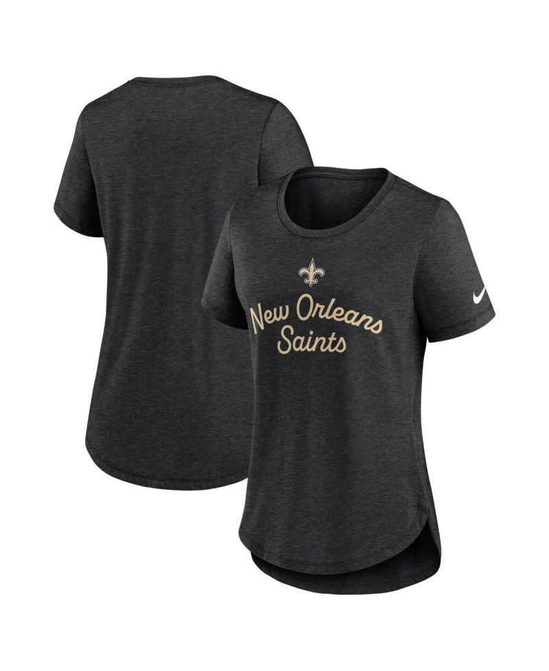 Women's Black New Orleans Saints Script Tri-Blend T-Shirt