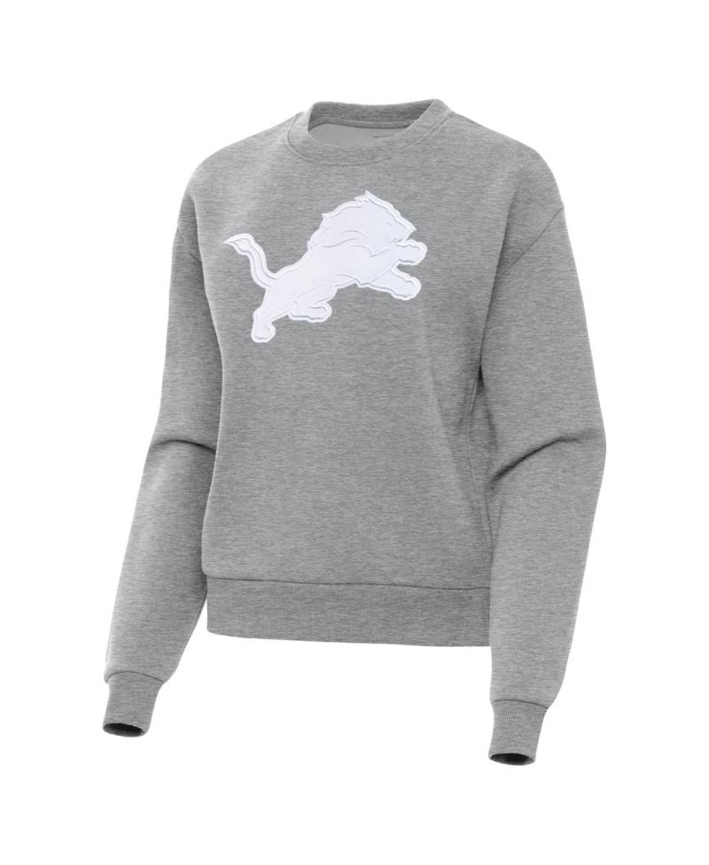 Women's Heather Gray Detroit Lions Victory Pullover Sweatshirt