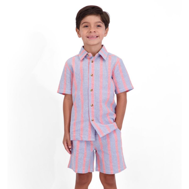 Little Boys Striped Airy Oxford Set