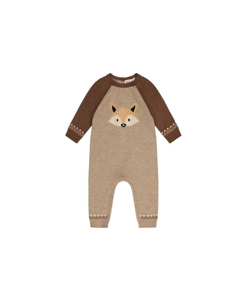 Baby Boys (3M-24M) Knitted Intarsia Cinnamon Romper