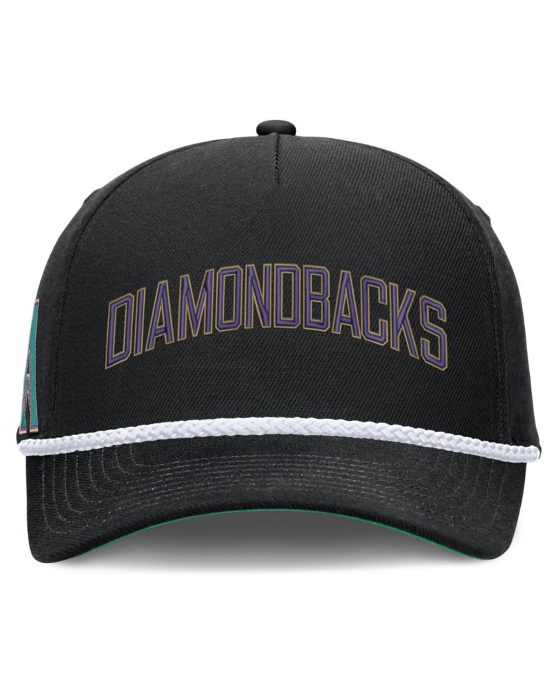 Men's Black Arizona Diamondbacks Cooperstown Collection Rise Adjustable Hat