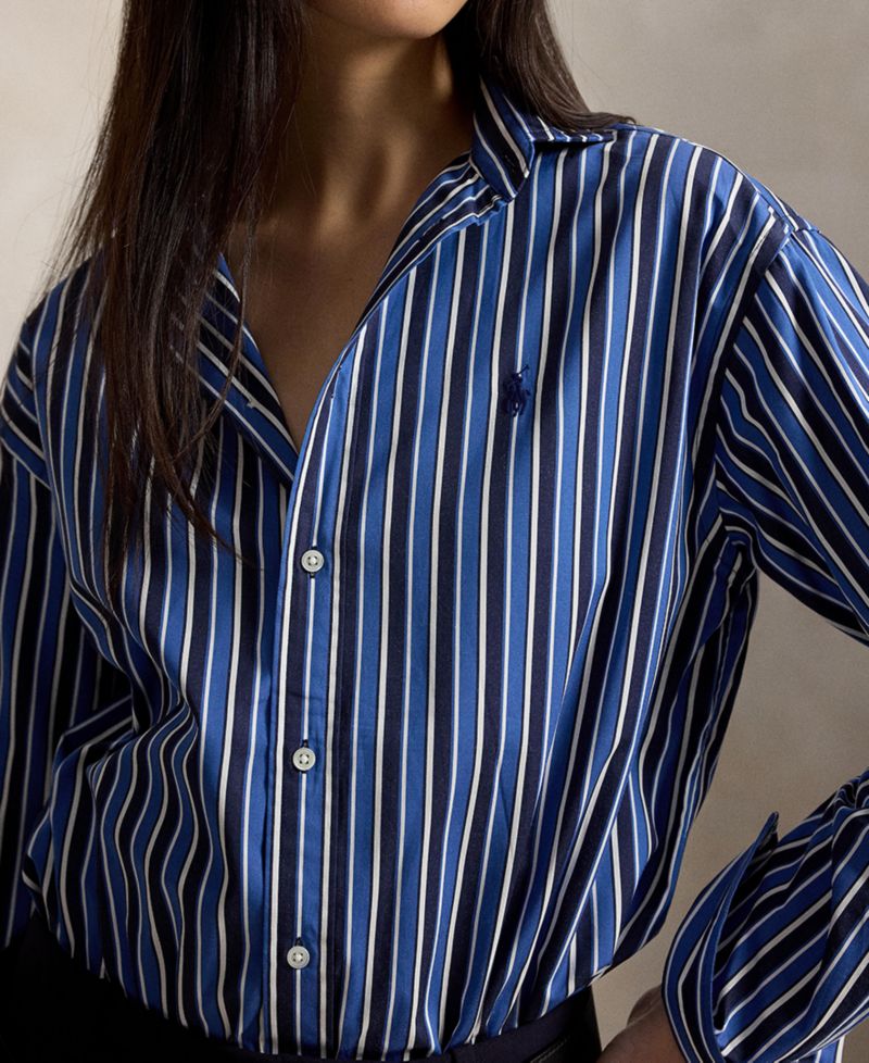 Women's Relaxed-Fit Striped Cotton Shirt