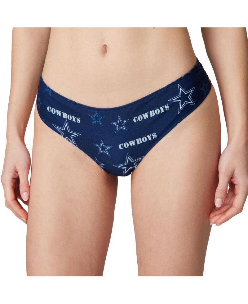 Women's Navy Dallas Cowboys Mosaic All Over Print Thong