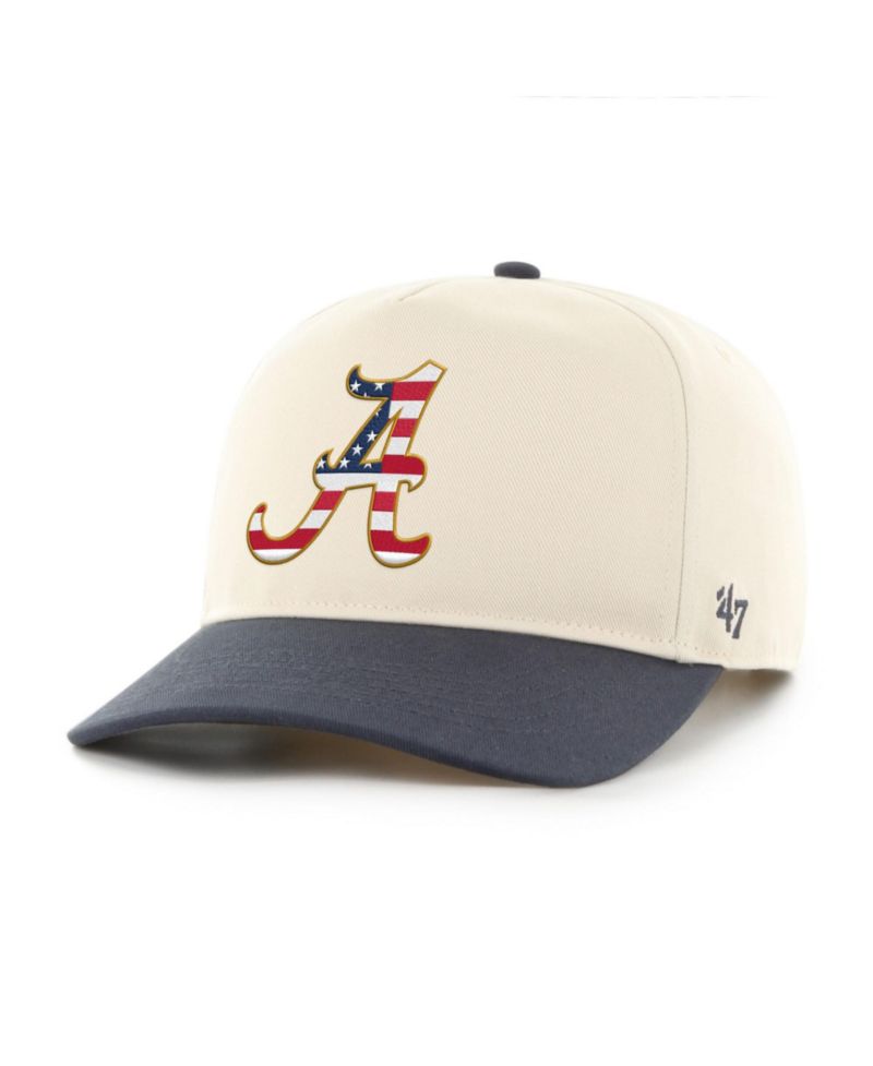 Men's Natural/Navy Alabama Crimson Tide Americana Flag Hitch Adjustable Hat