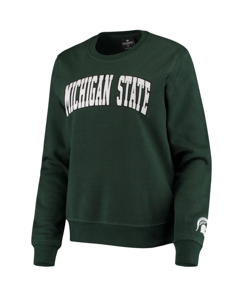 Women's Green Michigan State Spartans Campanile Pullover Sweatshirt