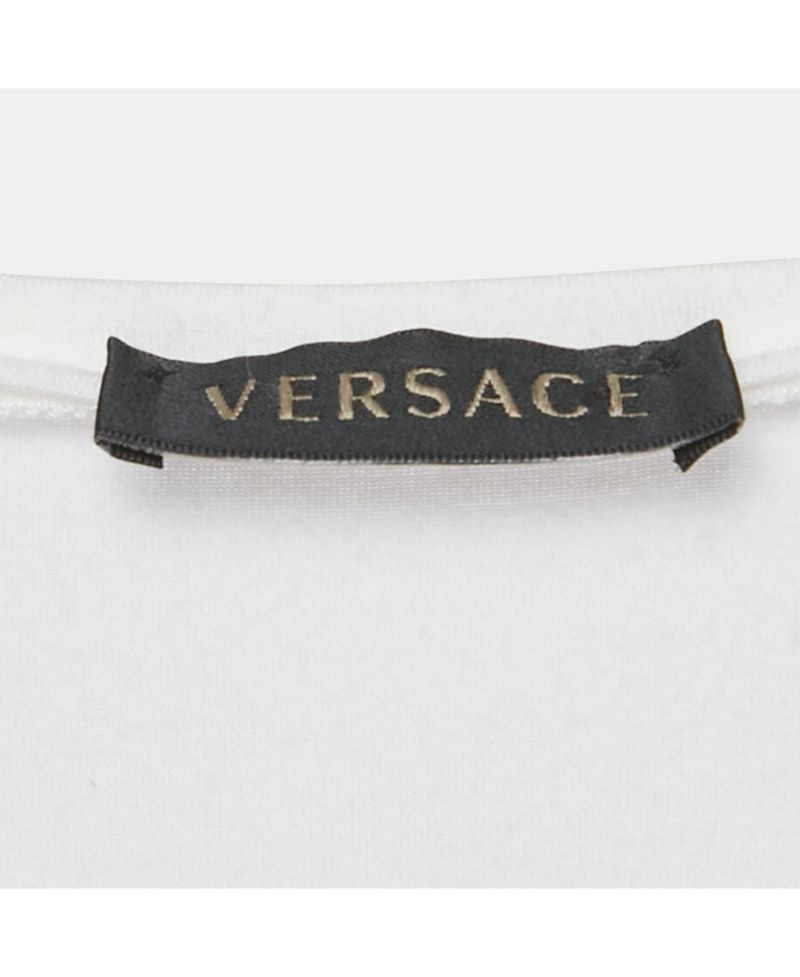 Women's White Medusa Embellished Jersey T-Shirt