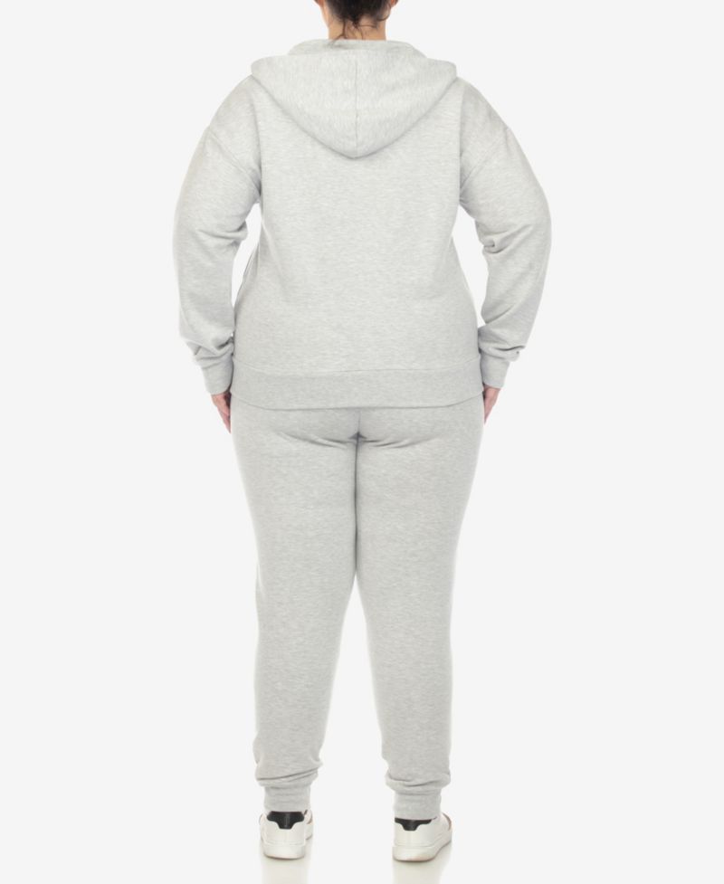Plus Size Fleece Lined 2-Piece Tracksuit Set