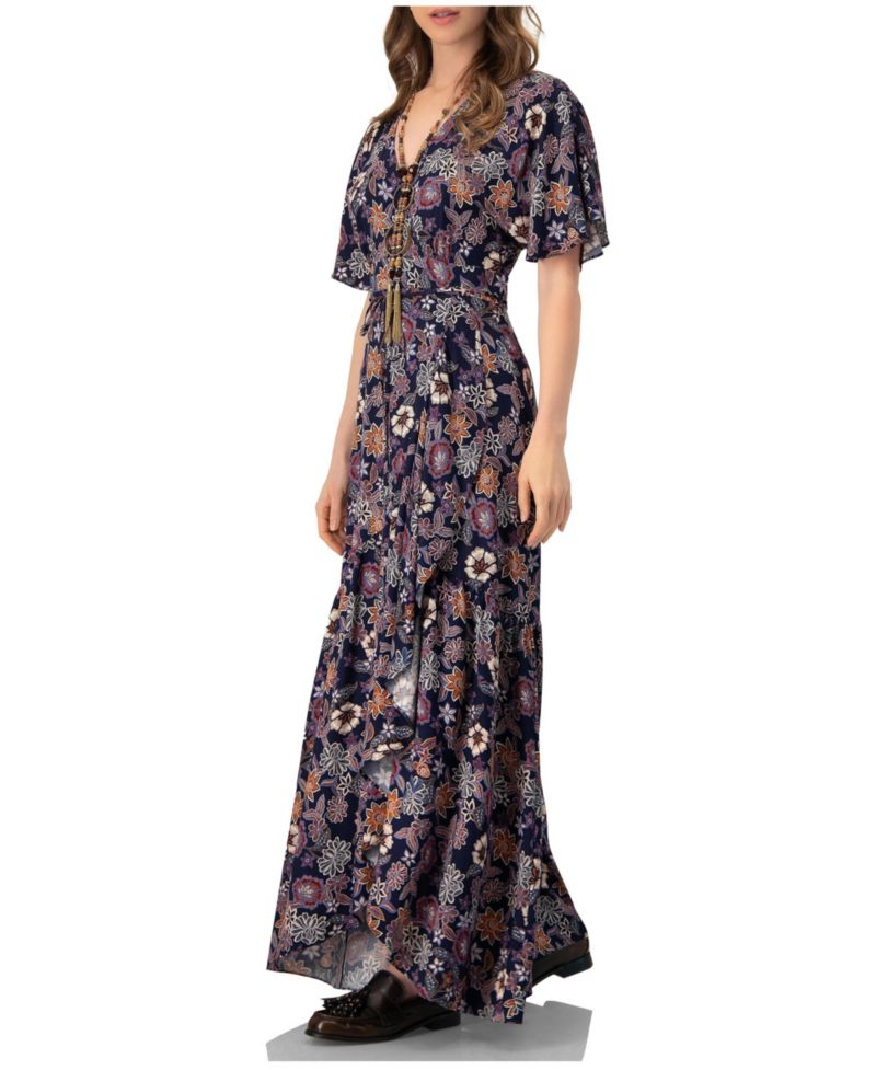 Women's V-Neck Wrap Maxi Dress