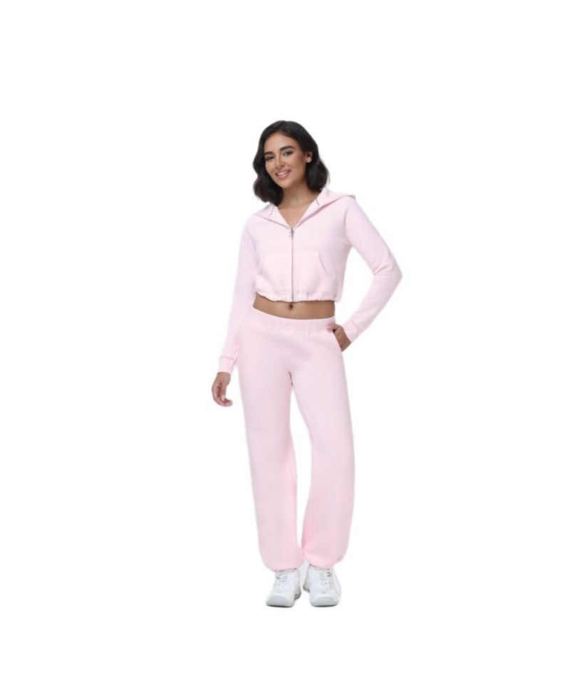 Women's Bubble Leg Bedazzled-Logo Velour Sweatpants