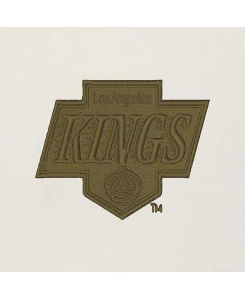 Men's Cream/Olive Los Angeles Kings Intrepid Sand Raglan Long Sleeve Hoodie T-Shirt
