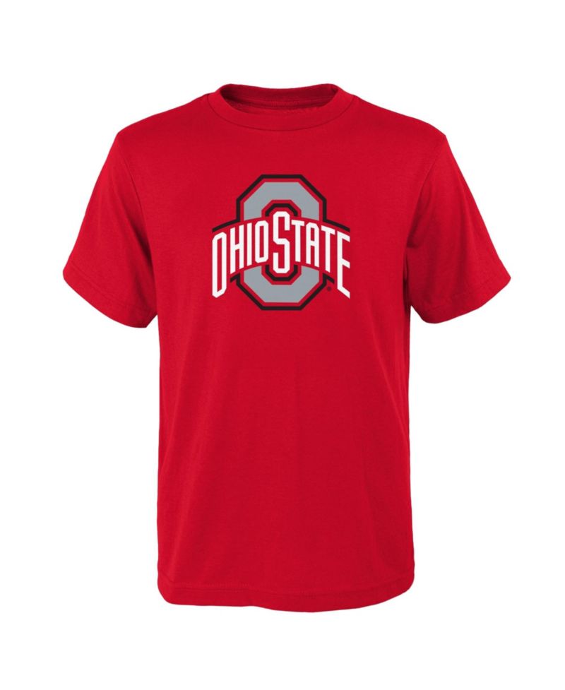 Big Boys and Girls Scarlet Ohio State Buckeyes Primary Logo T-Shirt
